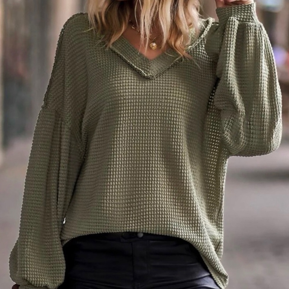 BOUTIQUE | Waffle Knit Top